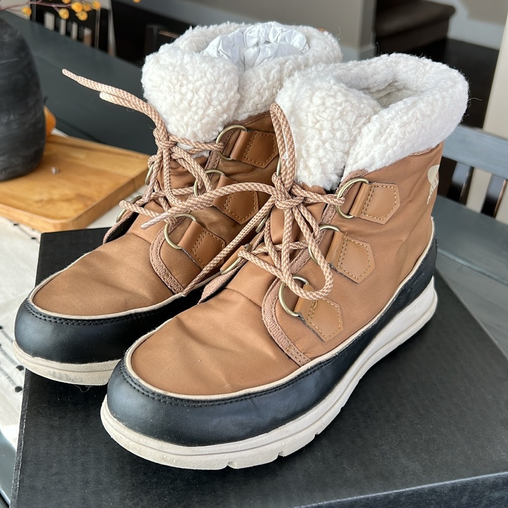 Sorel Tan Explorer Carnival Ankle High Boots